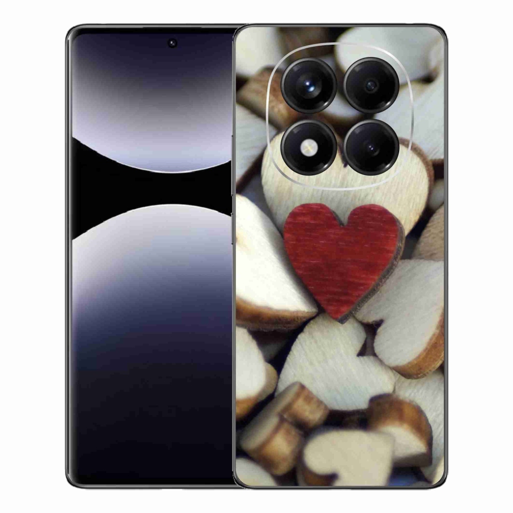 Gelový kryt mmCase na Xiaomi Redmi Note 14 Pro - gravírované červené srdce 