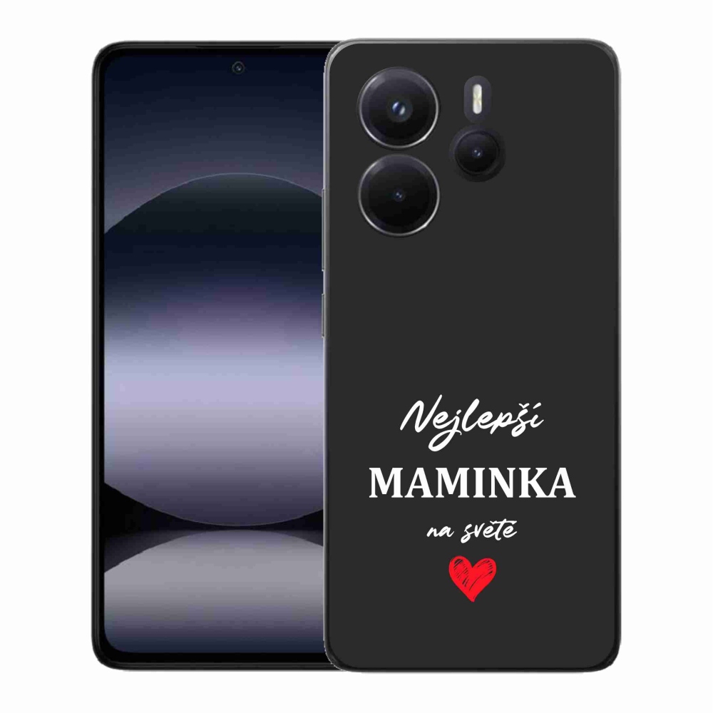 Gelový kryt mmCase na Xiaomi Redmi Note 14 - nejlepší maminka 1 černé pozadí
