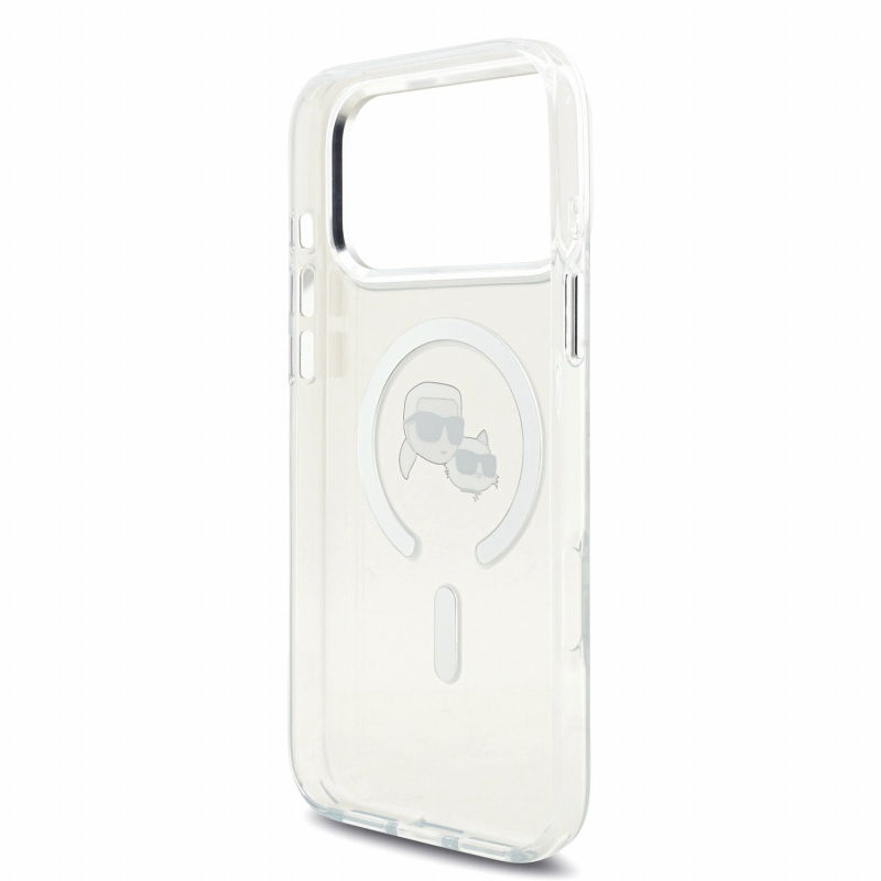 Karl Lagerfeld IML K&CH Heads Metal Frame MagSafe Zadní Kryt pro iPhone 18 Pro Max White