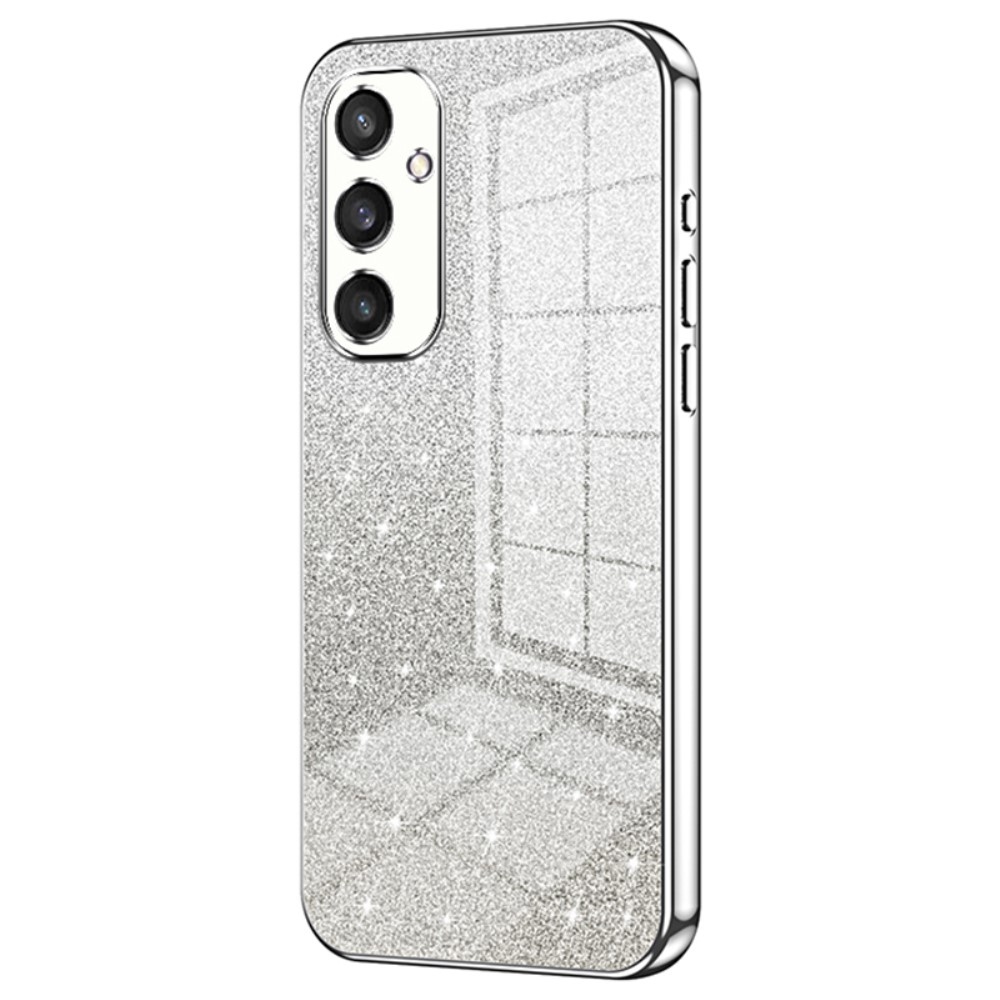 Cut gelový třpytivý obal na Samsung Galaxy S24 - stříbrný