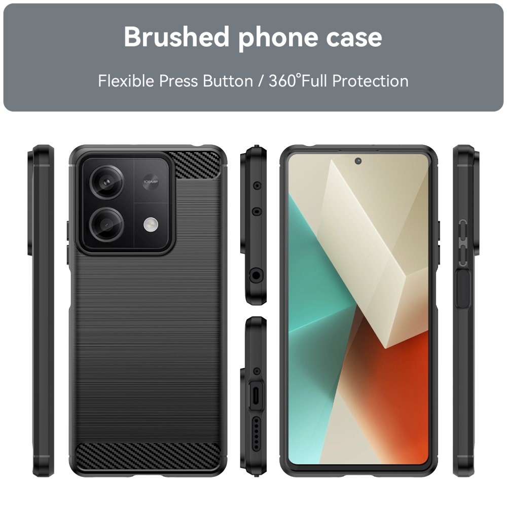 Carbon odolný gelový obal na Xiaomi Redmi Note 13 5G - černý