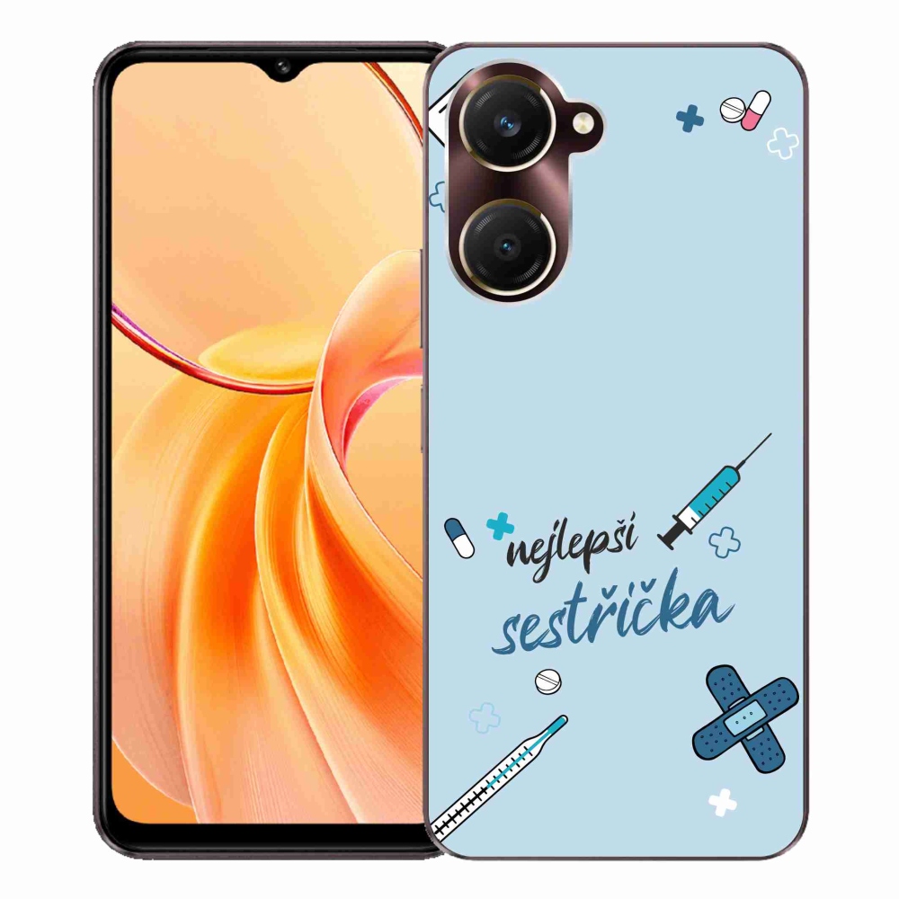 Gelový kryt mmCase na Vivo Y28s 5G - nejlepší sestřička modré pozadí