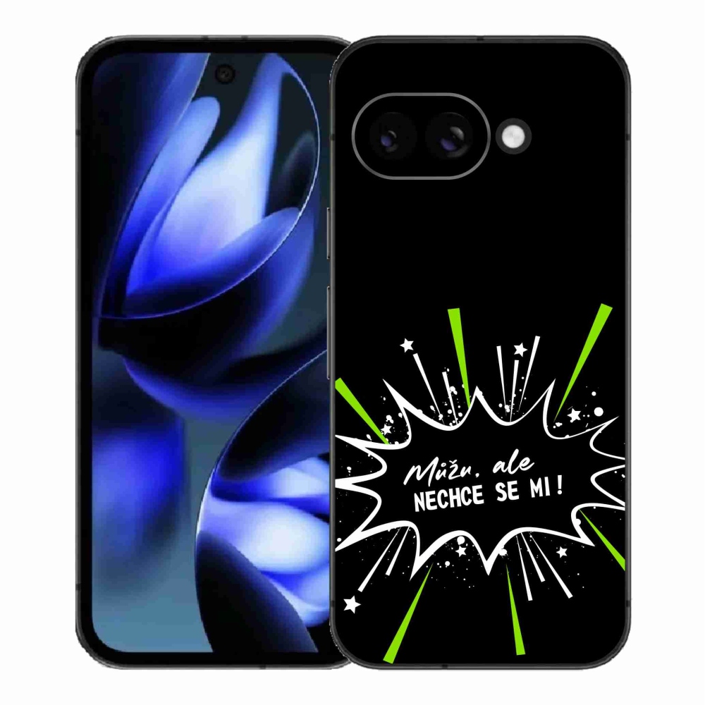 Gelový kryt mmCase na Google Pixel 9a - vtipný text 11 černé pozadí