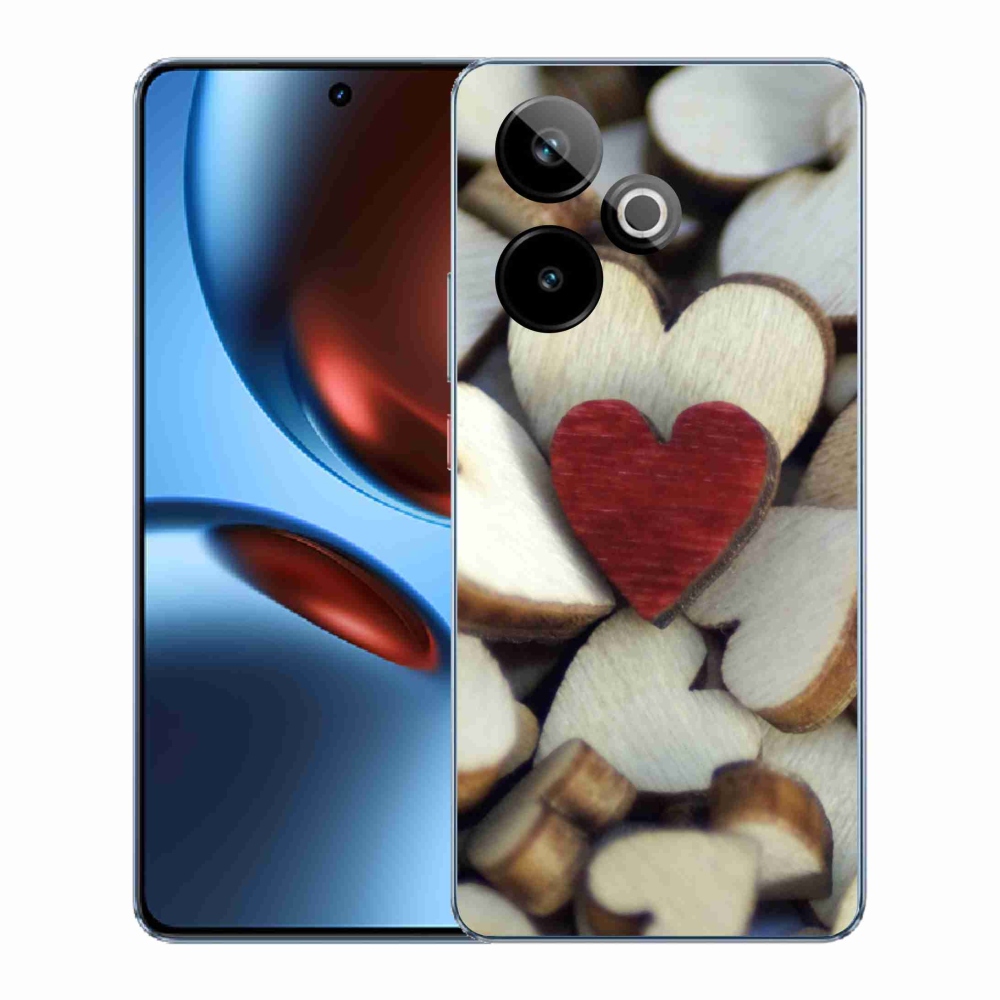 Gelový kryt mmCase na Realme GT 7 5G/GT 7T 5G - gravírované červené srdce 
