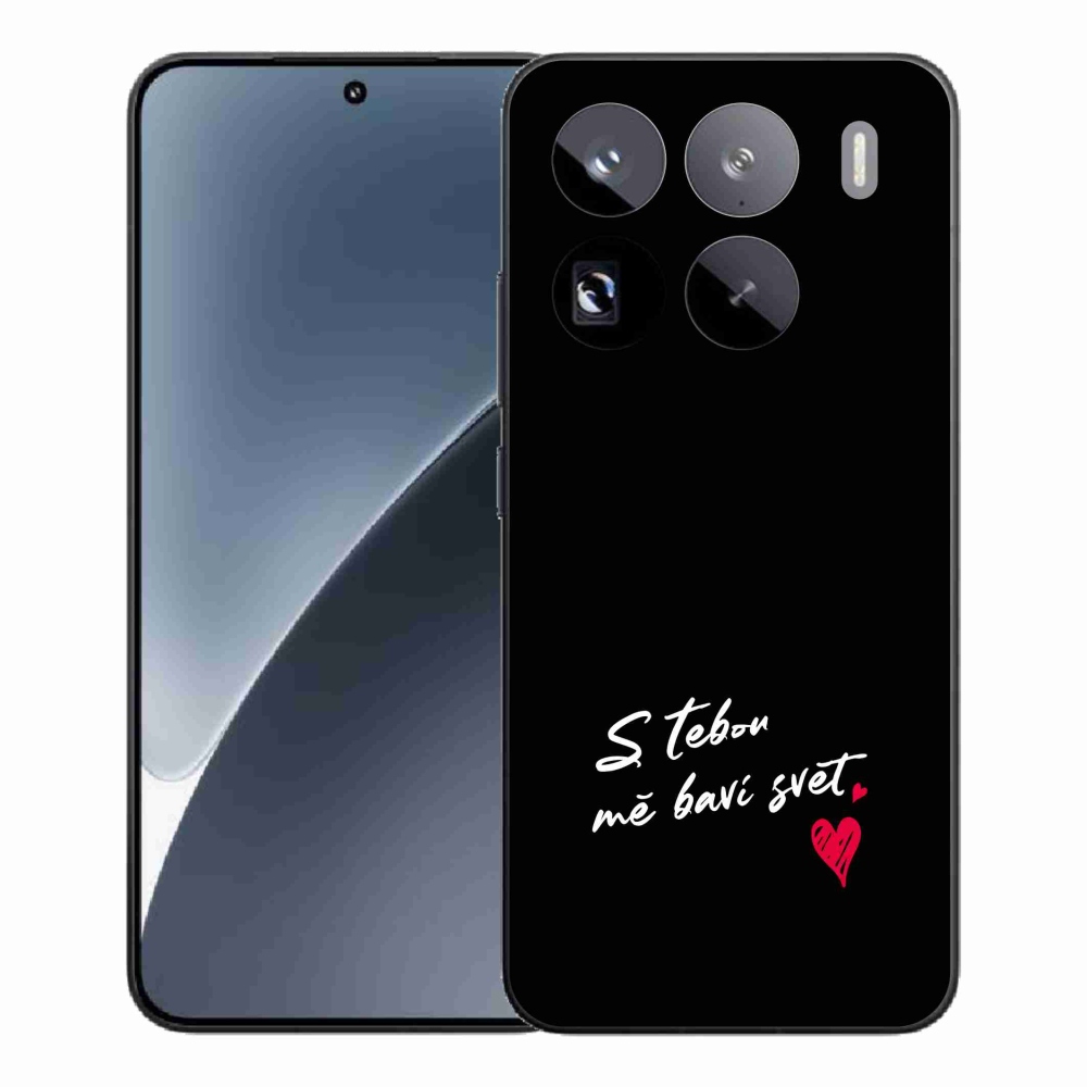 Gelový kryt mmCase na Xiaomi 15 Pro - zamilovaný text 1 černé pozadí