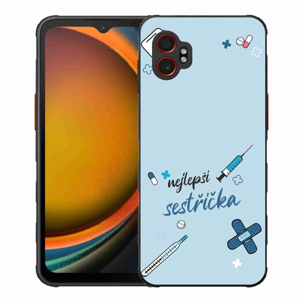 Gelový kryt mmCase na Samsung Galaxy Xcover 7 Pro - nejlepší sestřička modré pozadí