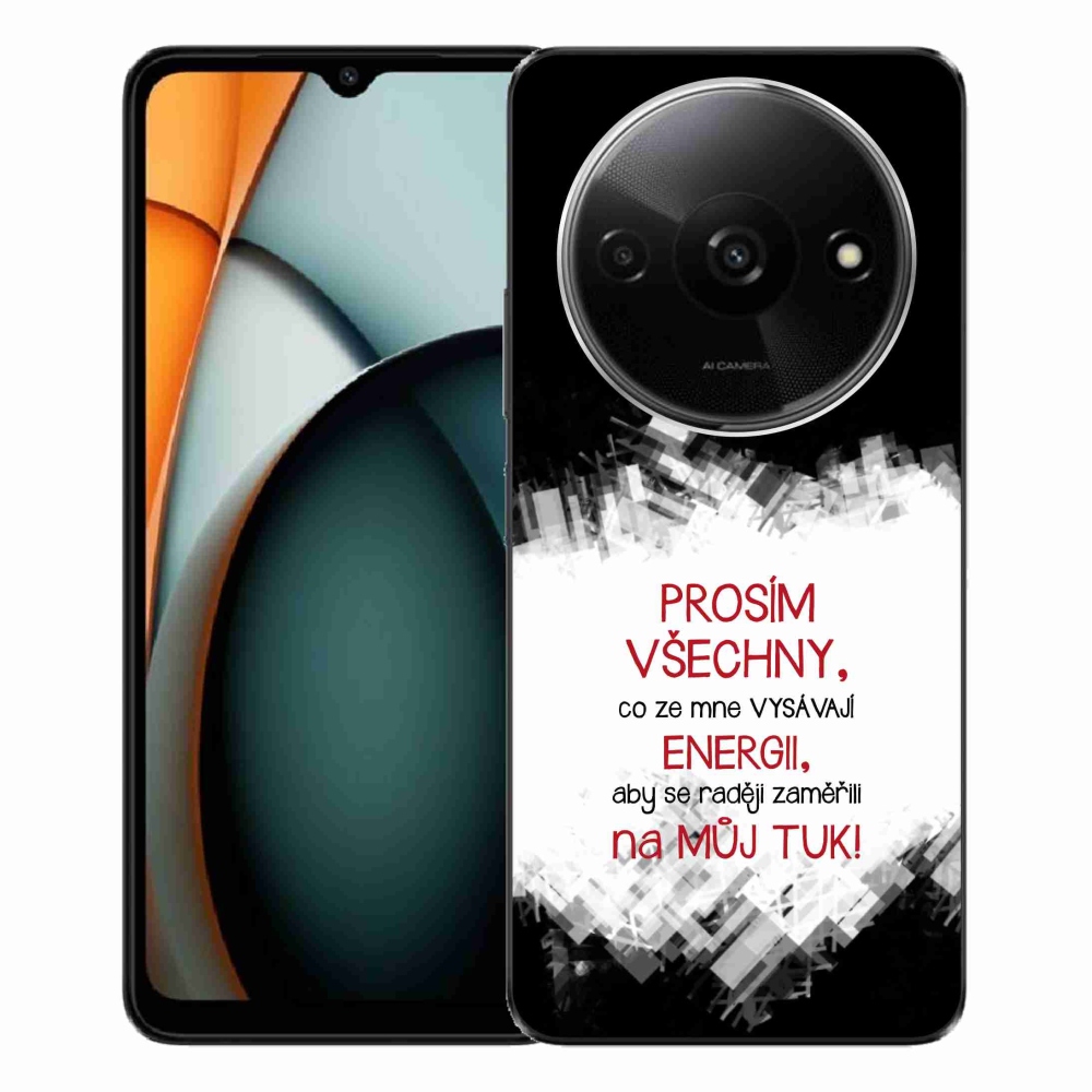 Gelový kryt mmCase na Xiaomi Redmi A3  - vtipný text 1 červený
