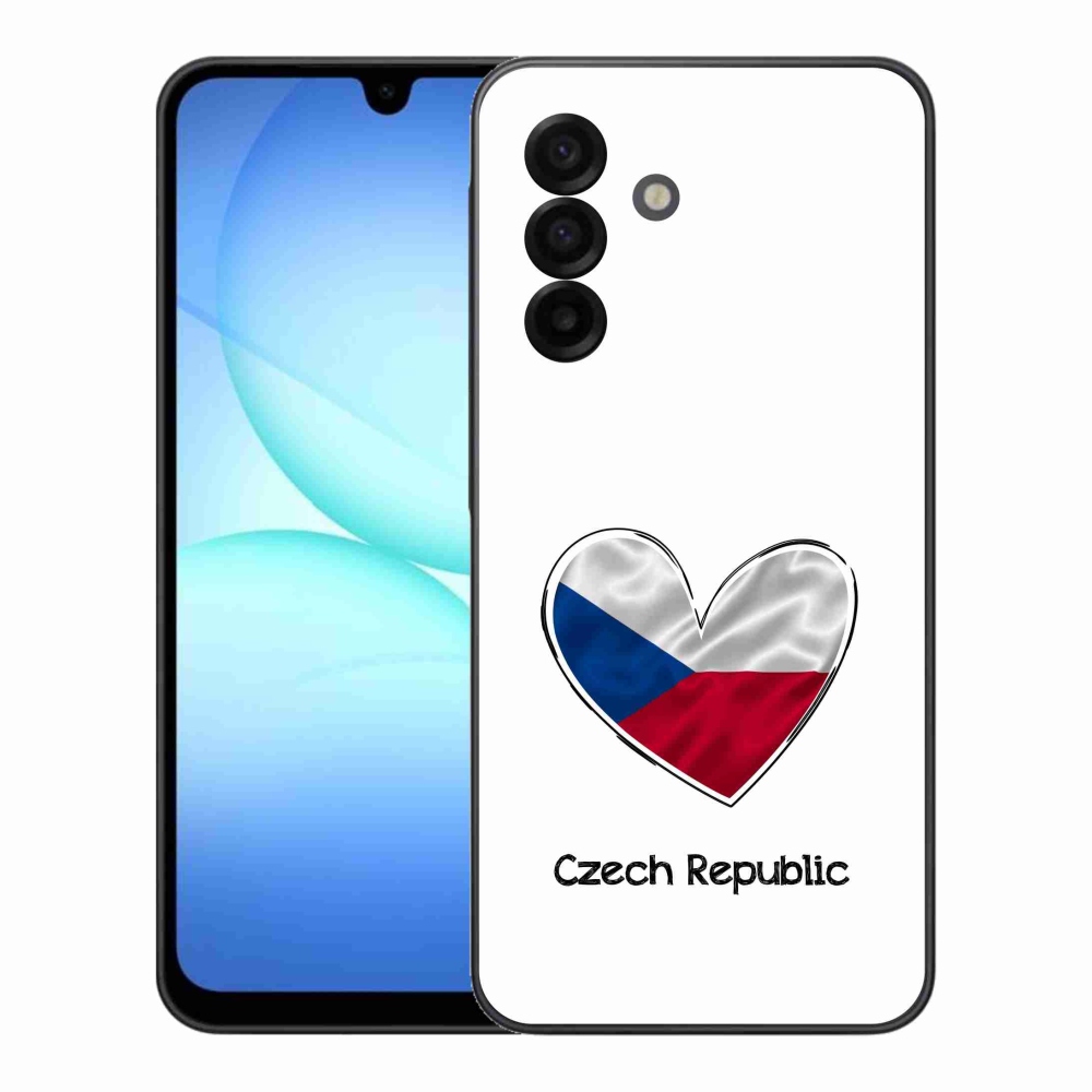 Gelový kryt mmCase na Samsung Galaxy A17 4G/5G - vlajka srdce bílé pozadí