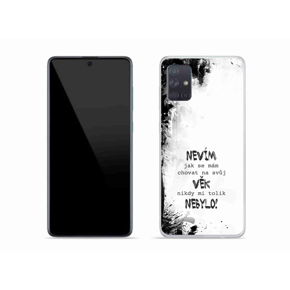 Gelový kryt mmCase na Samsung Galaxy A51 - vtipný text 14 bílé pozadí