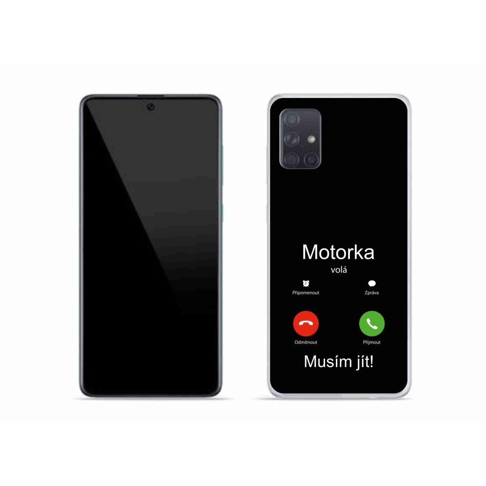 Gelový kryt mmCase na Samsung Galaxy A51 - motorka volá černé pozadí