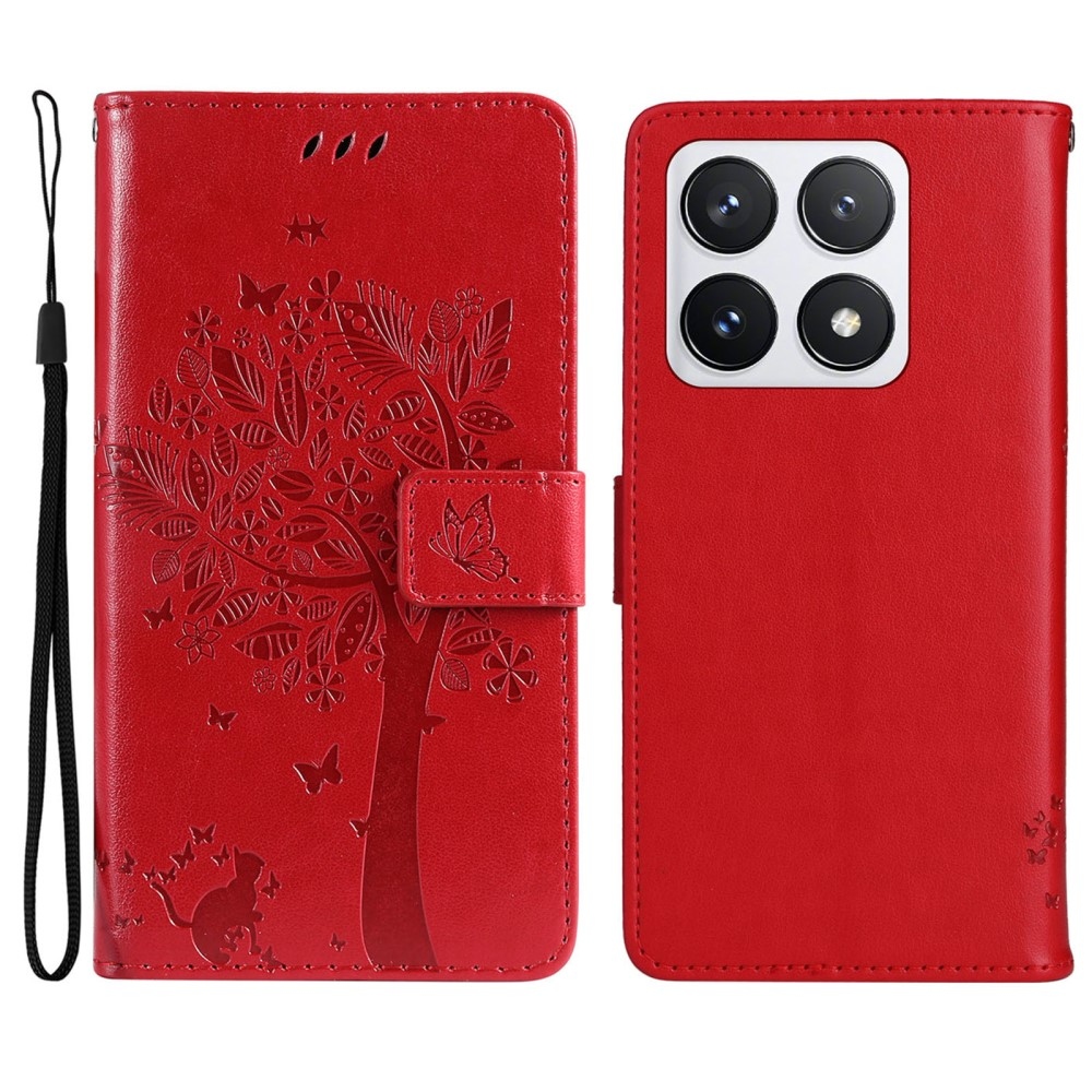 Trees knížkové pouzdro na Xiaomi 14T Pro - červené