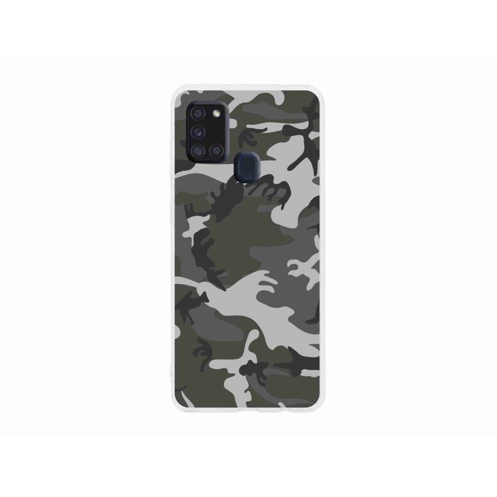 Gelový kryt mmCase na Samsung Galaxy A21s - maskáčový vzor