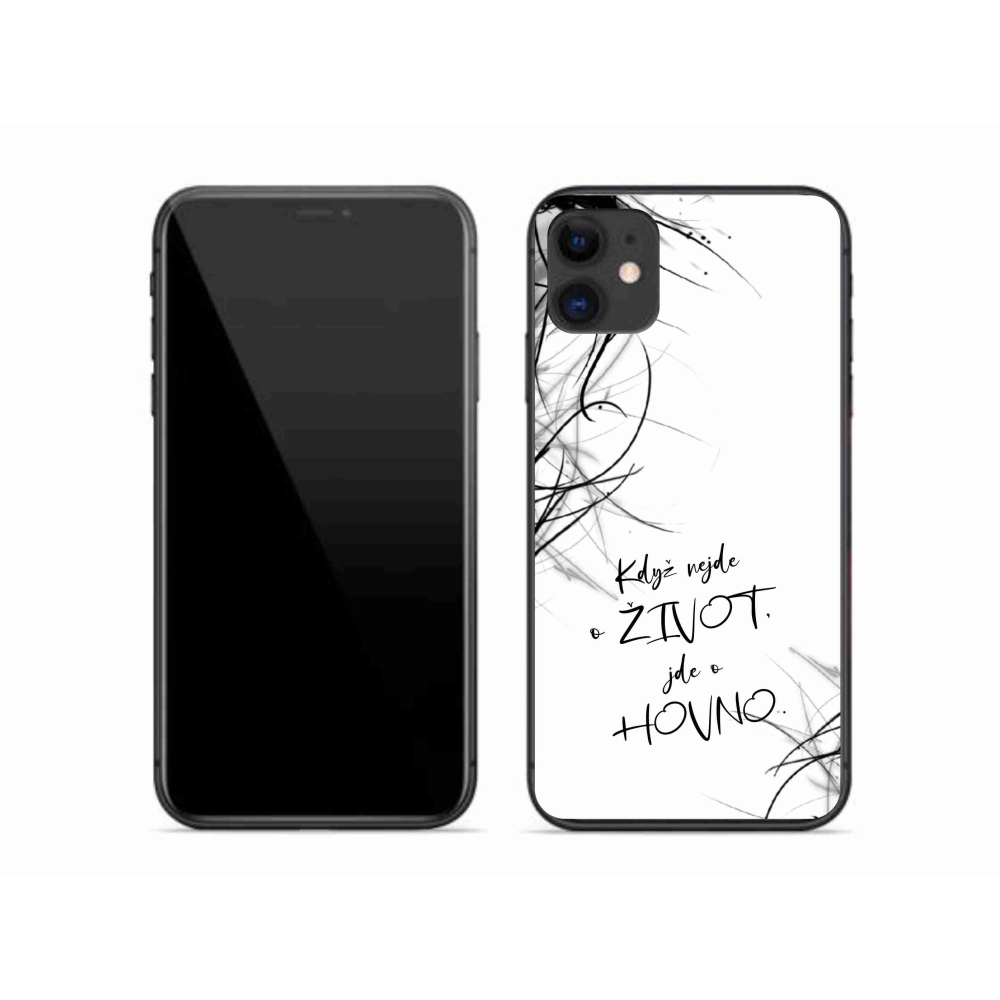 Gelový kryt mmCase na iPhone 11 - vtipný text 16 bílé pozadí