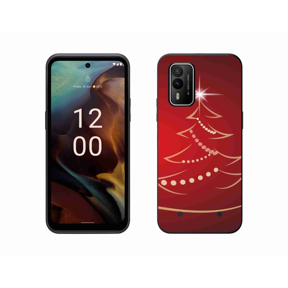 Gelový kryt mmCase na Nokia XR21 - kreslený vánoční stromek