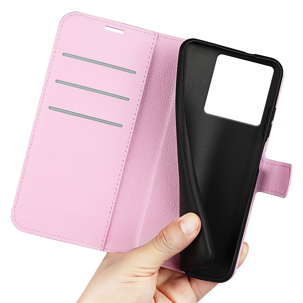 Litchi knížkové pouzdro na Xiaomi 13T/13T Pro - růžové
