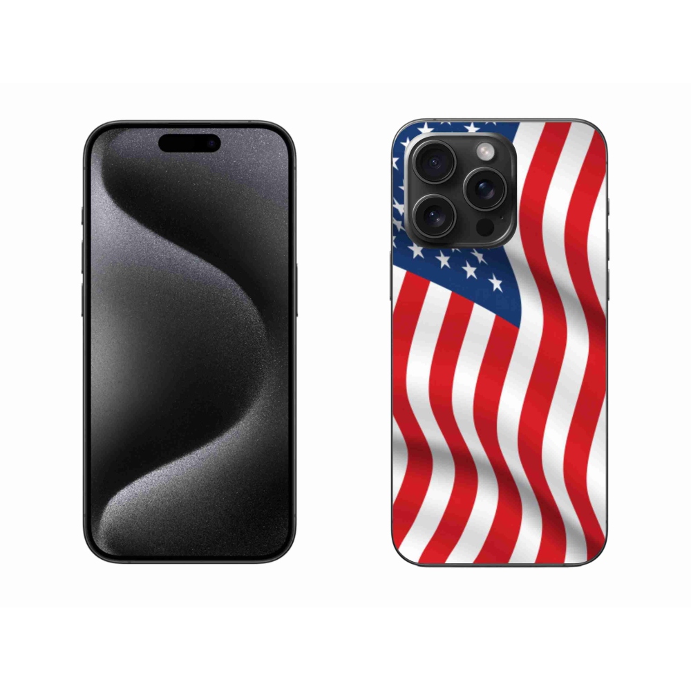 Gelový kryt mmCase na iPhone 15 Pro Max - USA vlajka