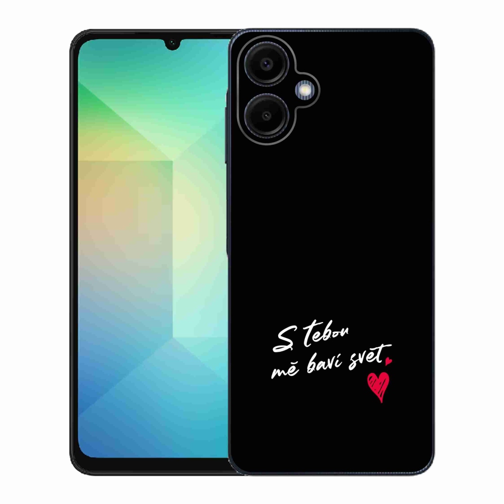 Gelový kryt mmCase na Samsung Galaxy A06 4G - zamilovaný text 1 černé pozadí