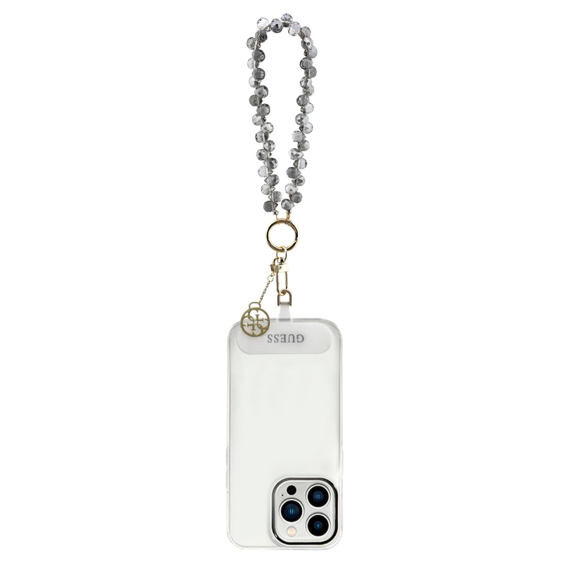 Guess Univerzální Popruh na Ruku Crystals 4G Charm Black
