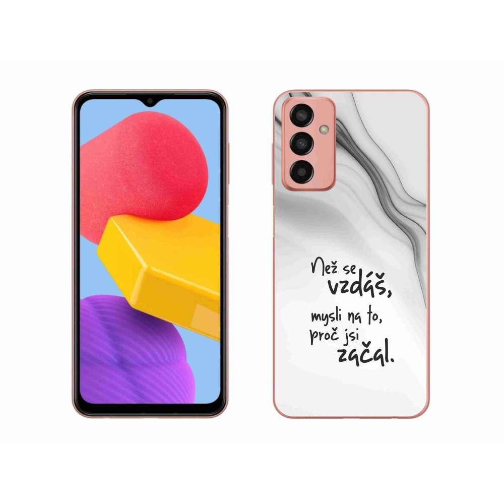 Gelový kryt mmCase na Samsung Galaxy M13 - citát 2 bílé pozadí