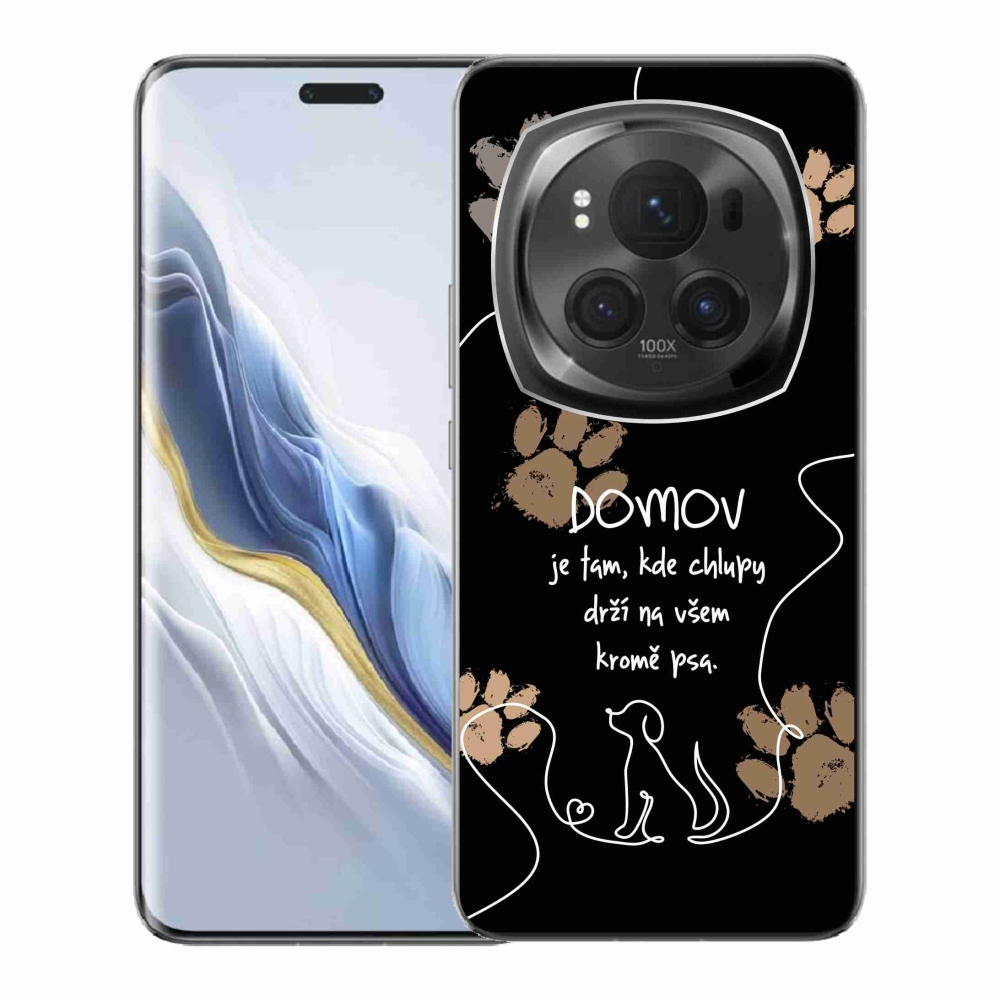 Gelový kryt mmCase na Honor Magic 6 Pro 5G - psí motiv černé pozadí
