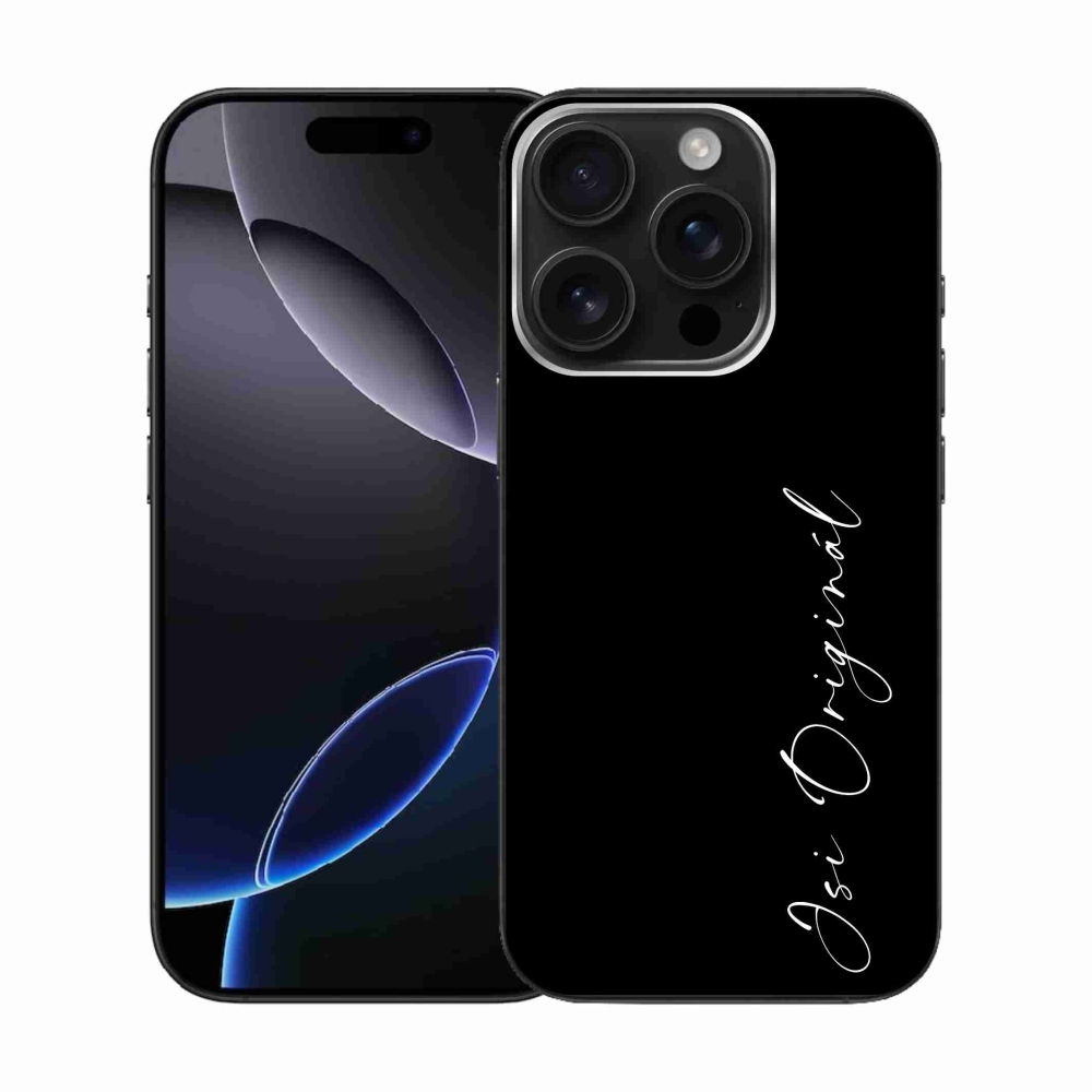 Gelový kryt mmCase na iPhone 16 Pro - jsi originál černé pozadí