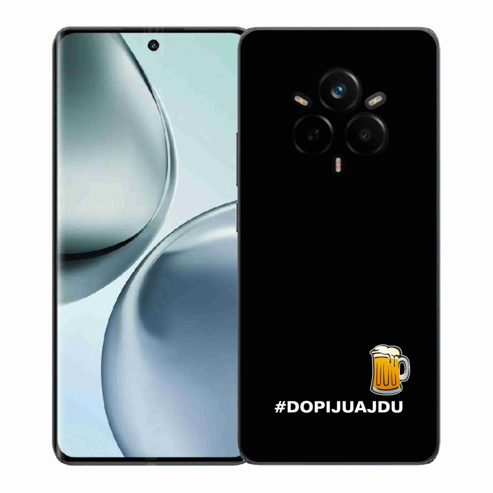 Gelový kryt mmCase na Realme 14 Pro+ 5G - pivní motiv 1 černé pozadí