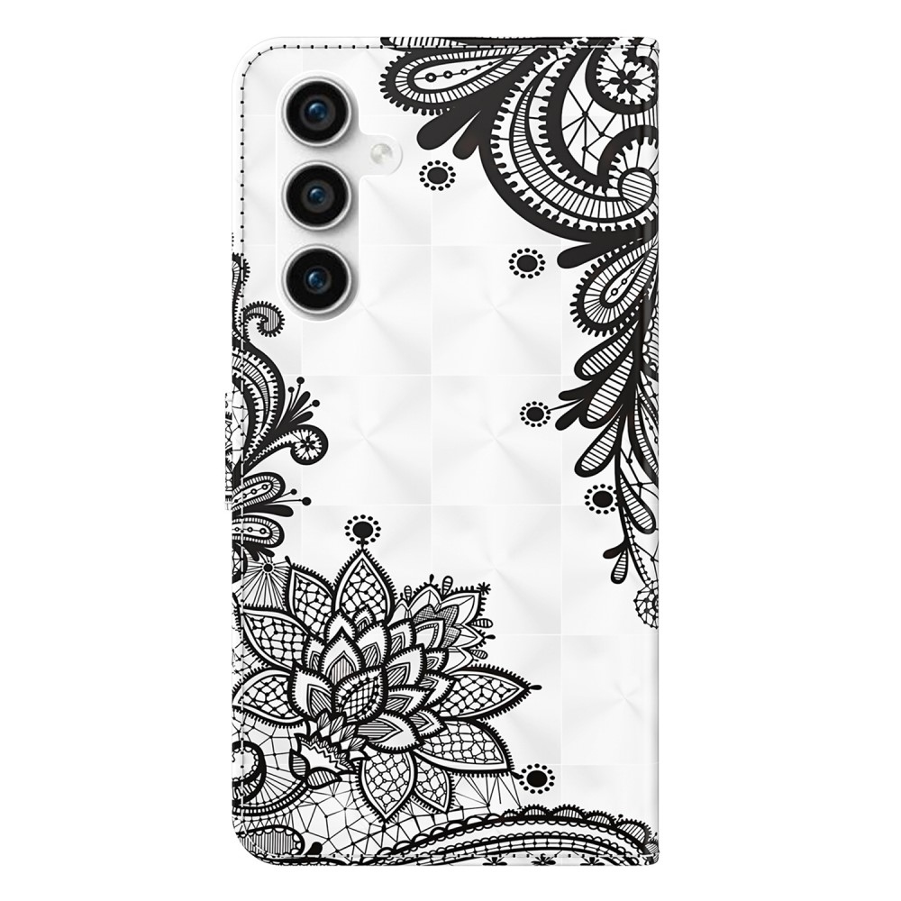 Print knížkové pouzdro na Samsung Galaxy S23 FE - krajkový květ
