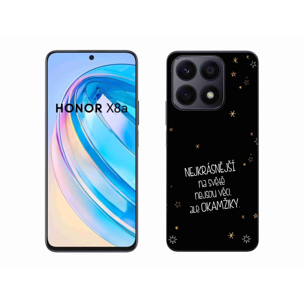 Gelový kryt mmCase na Honor X8a - citát 4 černé pozadí
