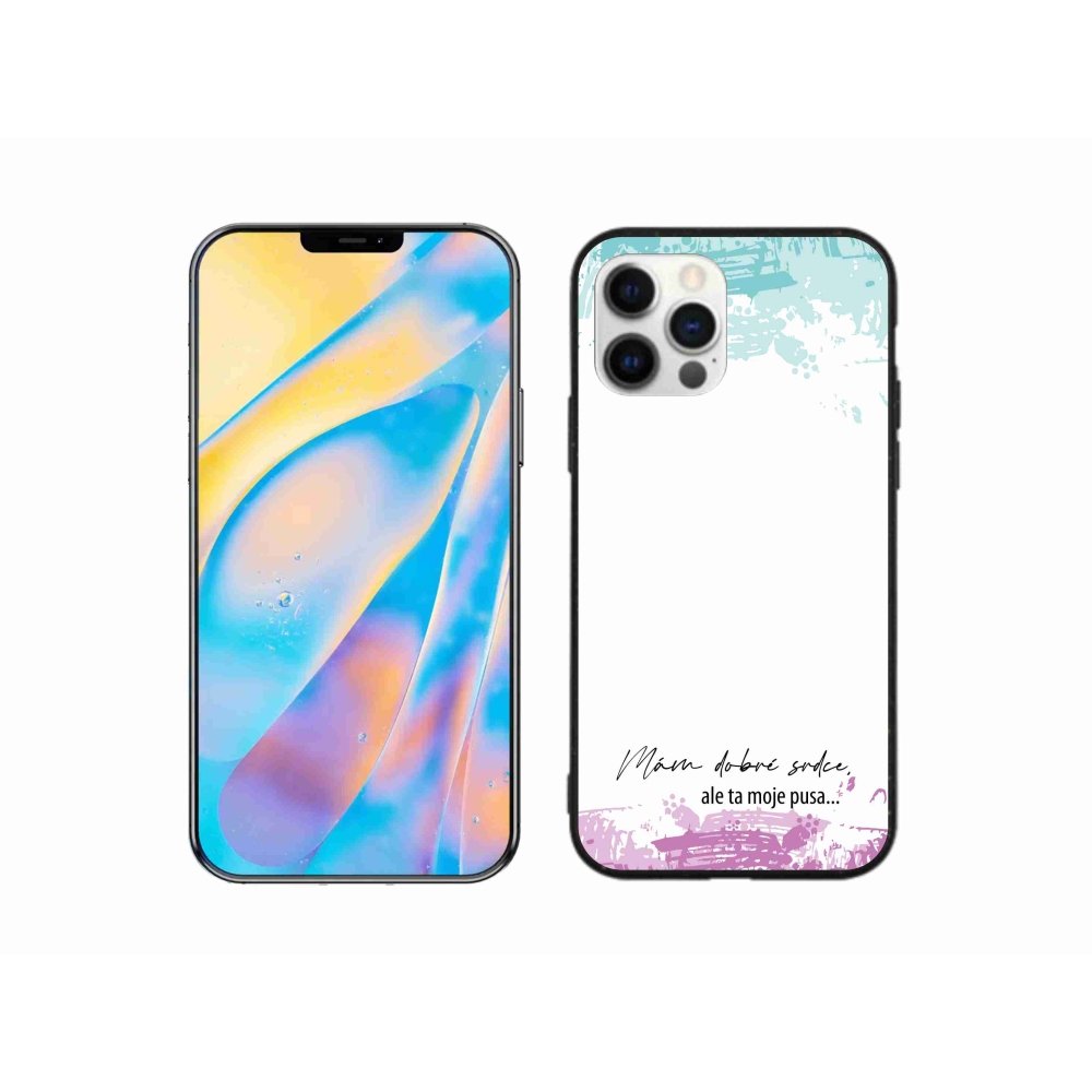 Gelový kryt mmCase na iPhone 12 - vtipný text 3 bílé pozadí