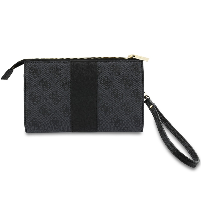Guess PU 4G Stripe Metal Logo Kabelka na Telefon Black