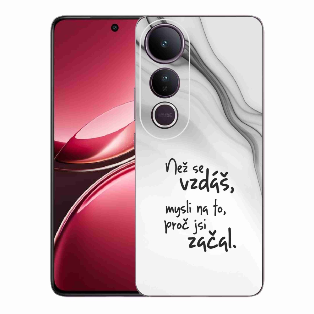 Gelový kryt mmCase na Vivo V50 Lite 4G/5G - citát 2 bílé pozadí