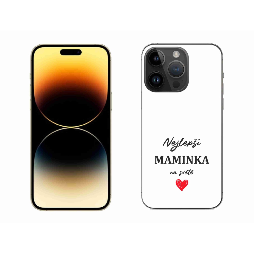 Gelový kryt mmCase na iPhone 14 Pro Max 6.7 - nejlepší maminka 1 bílé pozadí