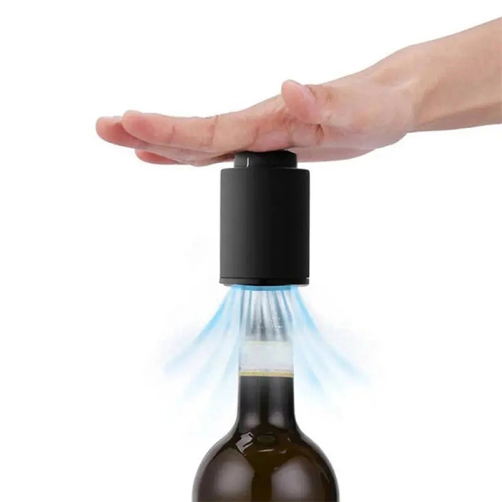 Uzávěr na víno a prosecco s ukazatelem data – černý