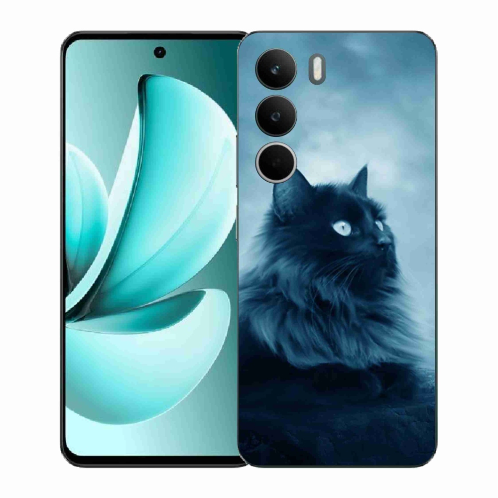 Gelový kryt mmCase na Realme C71 - černá kočka 1