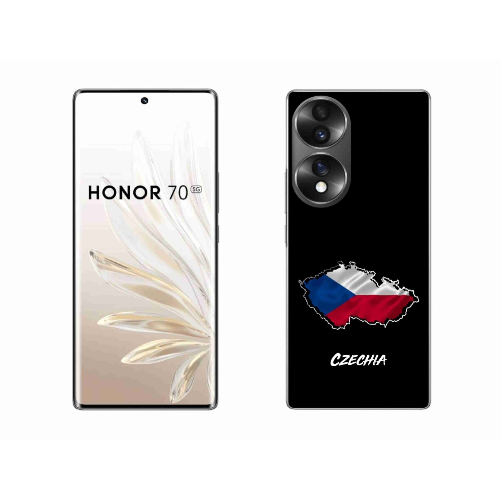 Gelový kryt mmCase na Honor 70 - Czechia černé pozadí