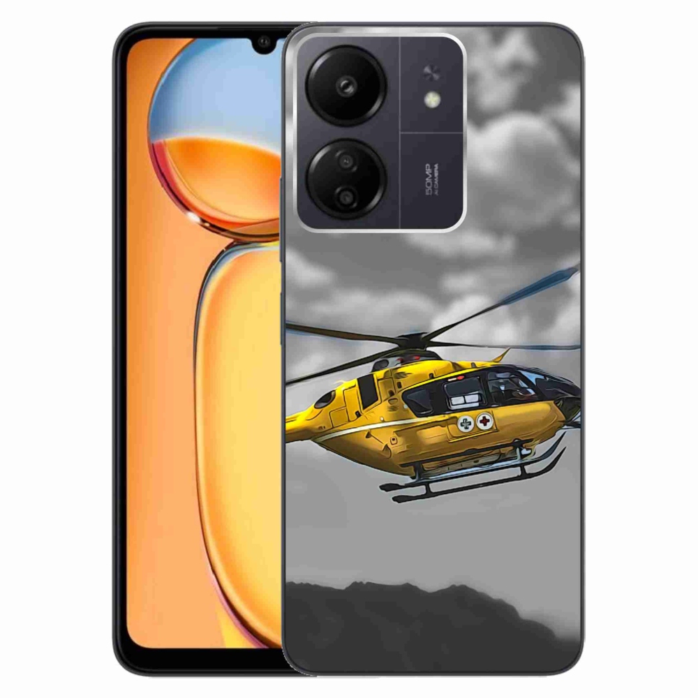 Gelový kryt mmCase na Xiaomi Poco C65/Redmi 13C - žlutá helikoptéra