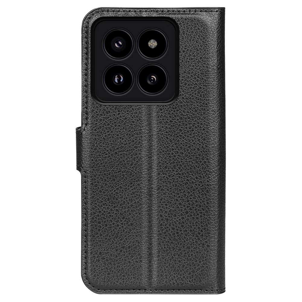 Litchi knížkové pouzdro na Xiaomi 14 Pro - černé