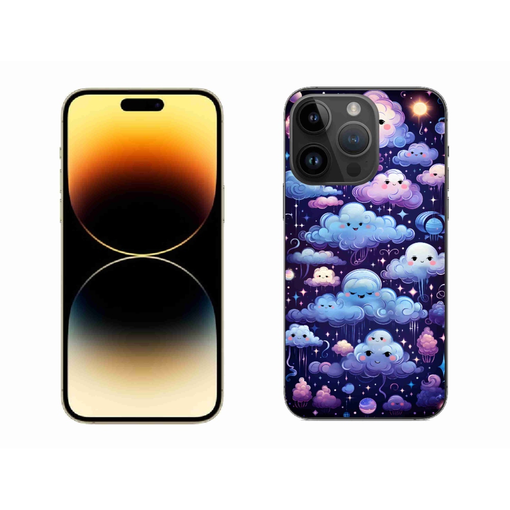 Gelový kryt mmCase na iPhone 14 Pro Max - mráčky