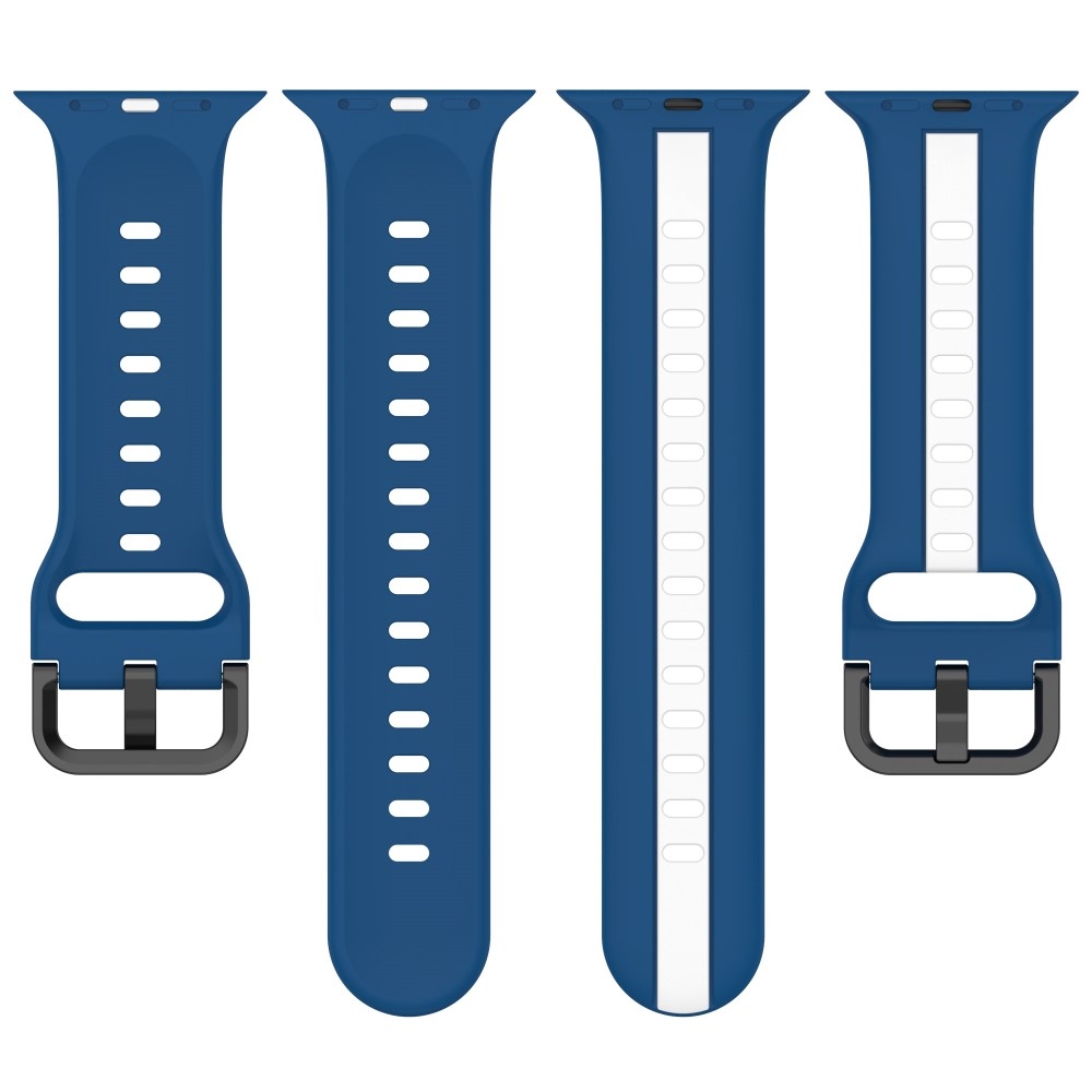 Strap silikonový řemínek na Apple Watch Ultra/Ultra 2 49mm/SE/SE 2022/2023 44mm/9/8/7 45mm/6/5/4 44mm/3/2/1 42 mm - modrý/bílý