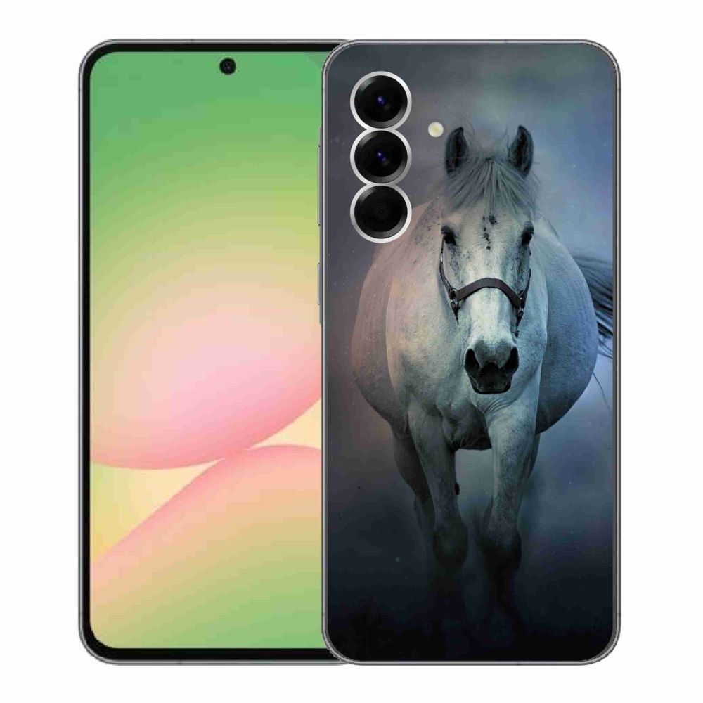 Gelový kryt mmCase na Samsung Galaxy A56 5G - běžící bílý kůň