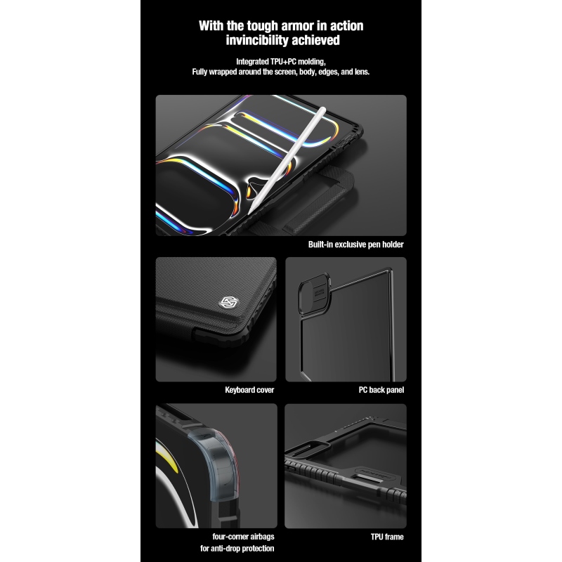 Nillkin Bumper GO Keyboard Case (Backlit Version) pro iPad Pro 13 2024 Black