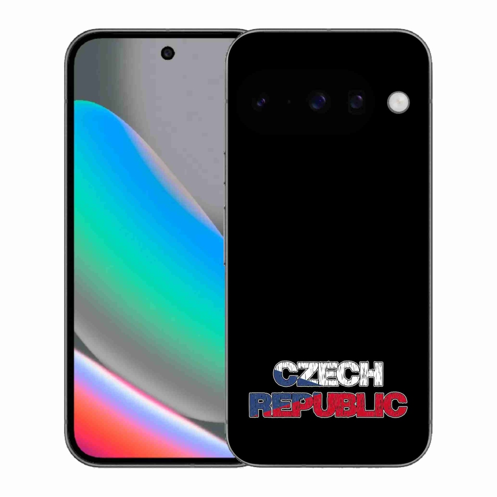 Gelový kryt mmCase na Google Pixel 10 - Czech Republic černé pozadí