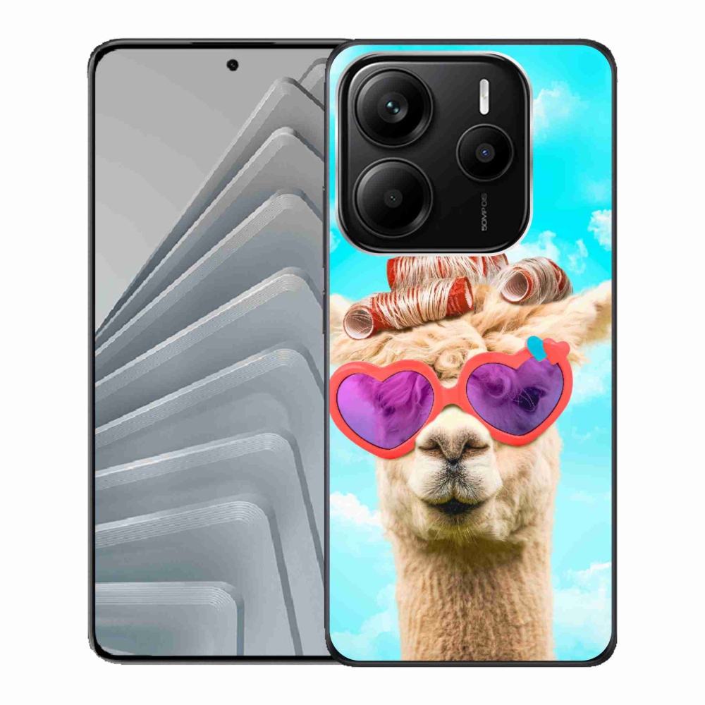 Gelový kryt mmCase na Xiaomi Redmi Note 14 5G - lama s brýlemi
