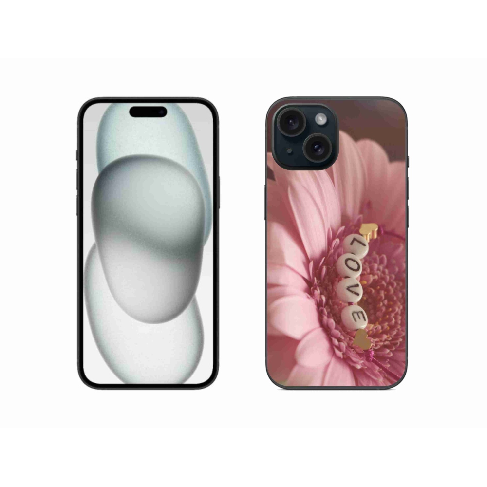 Gelový kryt mmCase na iPhone 15 - přívěsek love