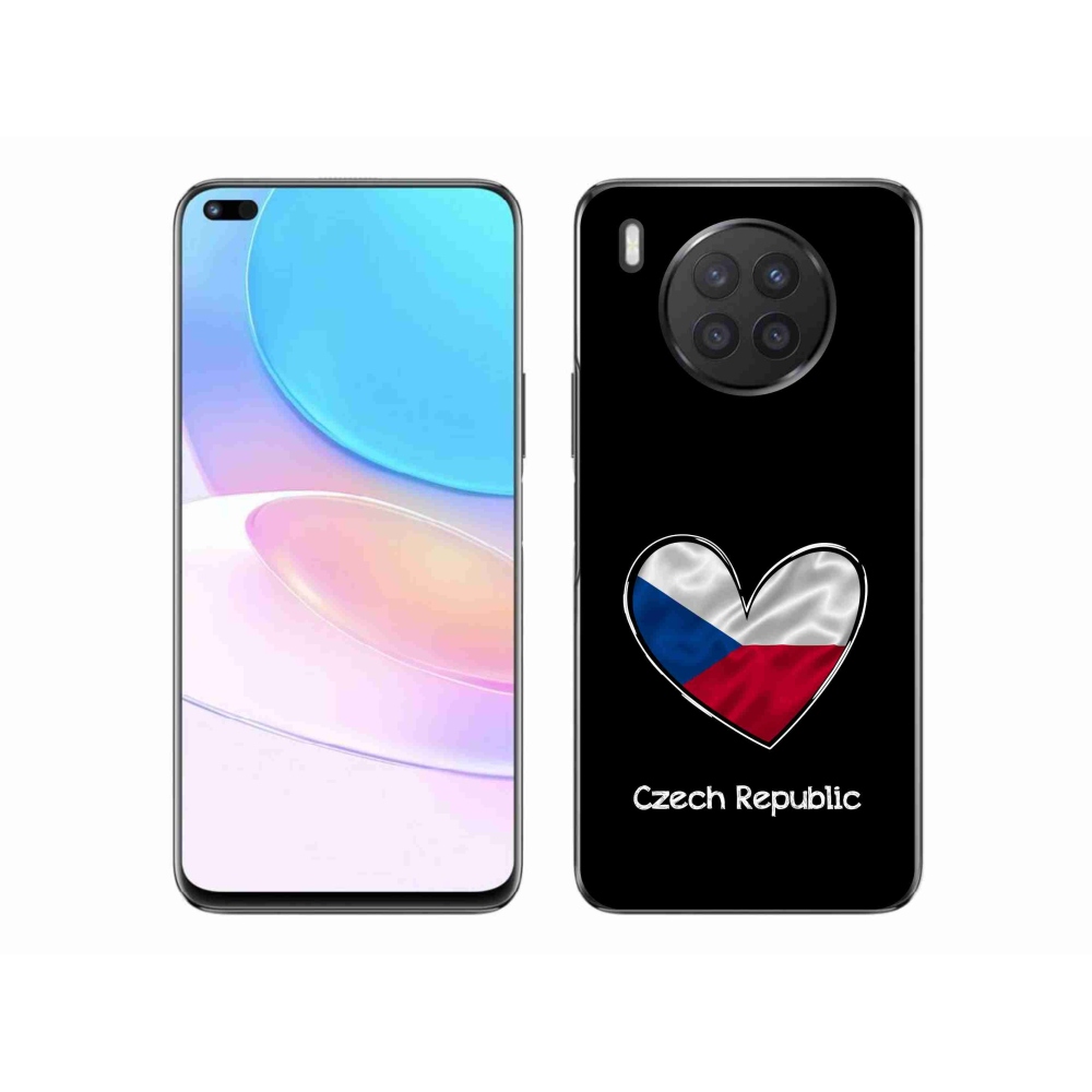 Gelový kryt mmCase na Huawei Nova 8i - vlajka srdce černé pozadí