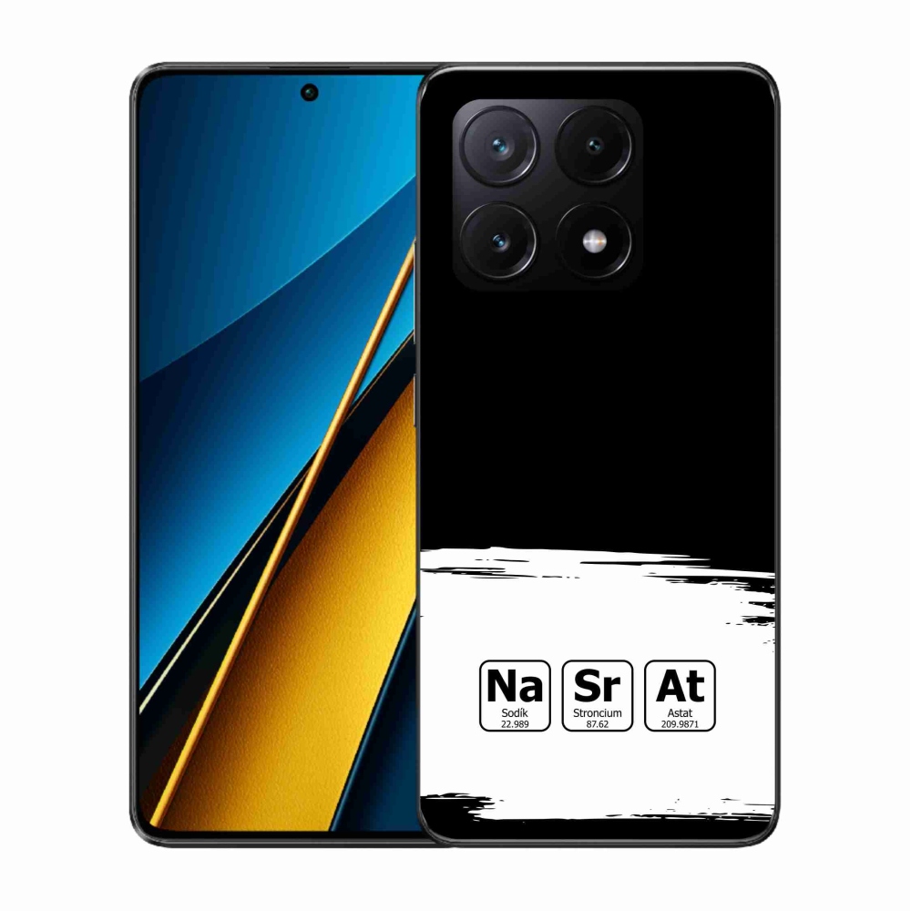 Gelový kryt mmCase na Xiaomi Poco X6 Pro 5G - chemické prvky bíločerné pozadí