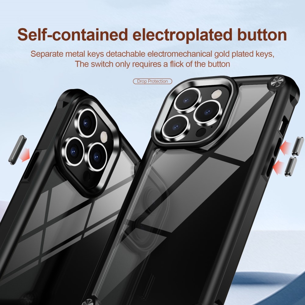 Gelový obal s pevnými zády na iPhone 15 Pro Max - černý