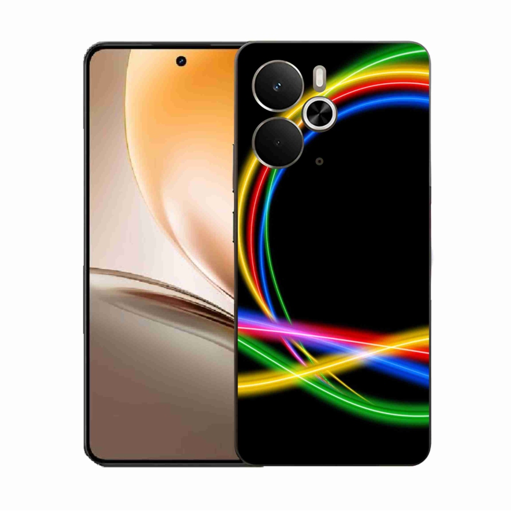 Gelový kryt mmCase na Realme 14 5G - neonové kruhy