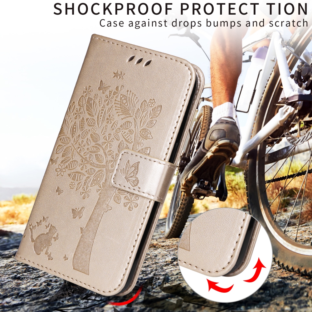 Trees knížkové pouzdro na Xiaomi Poco F7 5G - zlaté
