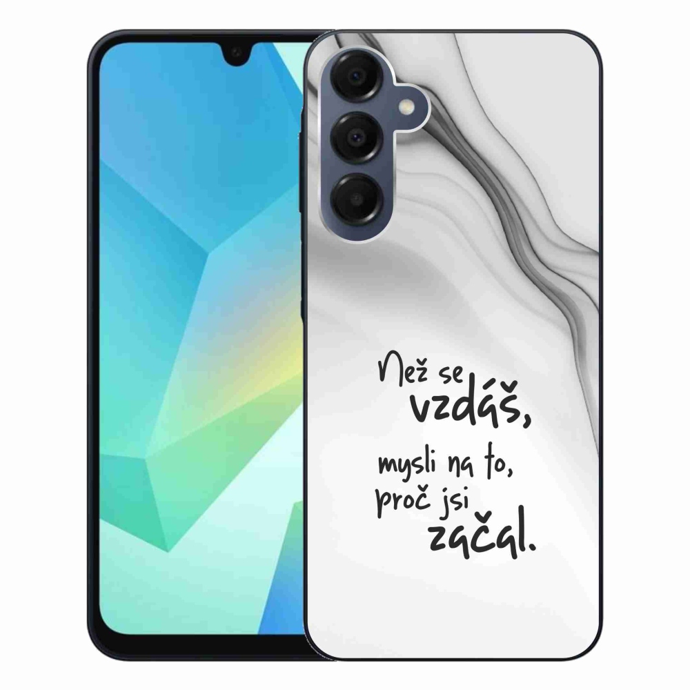 Gelový kryt mmCase na Samsung Galaxy A16 4G/5G - citát 2 bílé pozadí